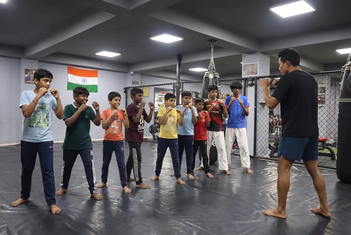 Kids MMA training at Bengaluru MMA